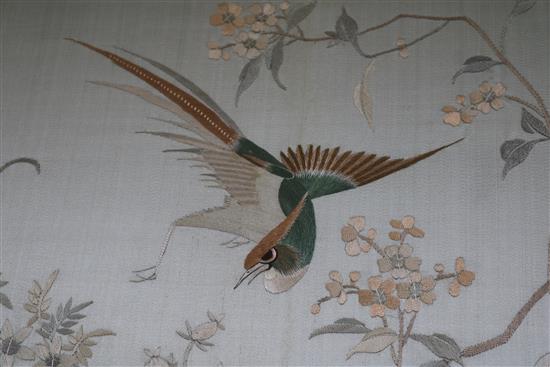 A Chinese embroidered silk panel